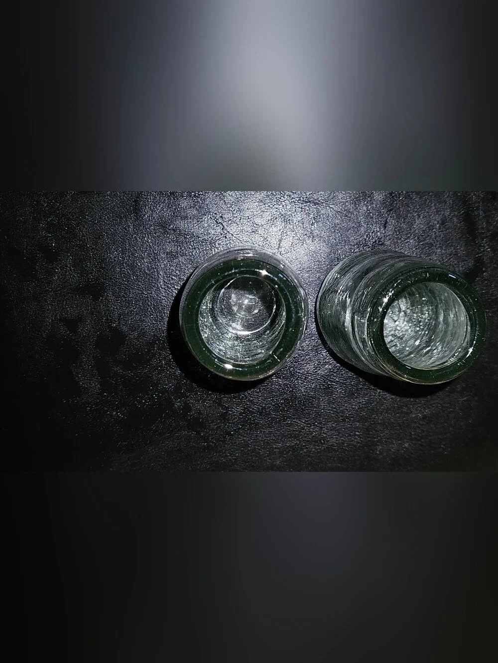 Set Of 2 Vintage Kosta Style Art Glass Clear Crackle Glass Bud Vases